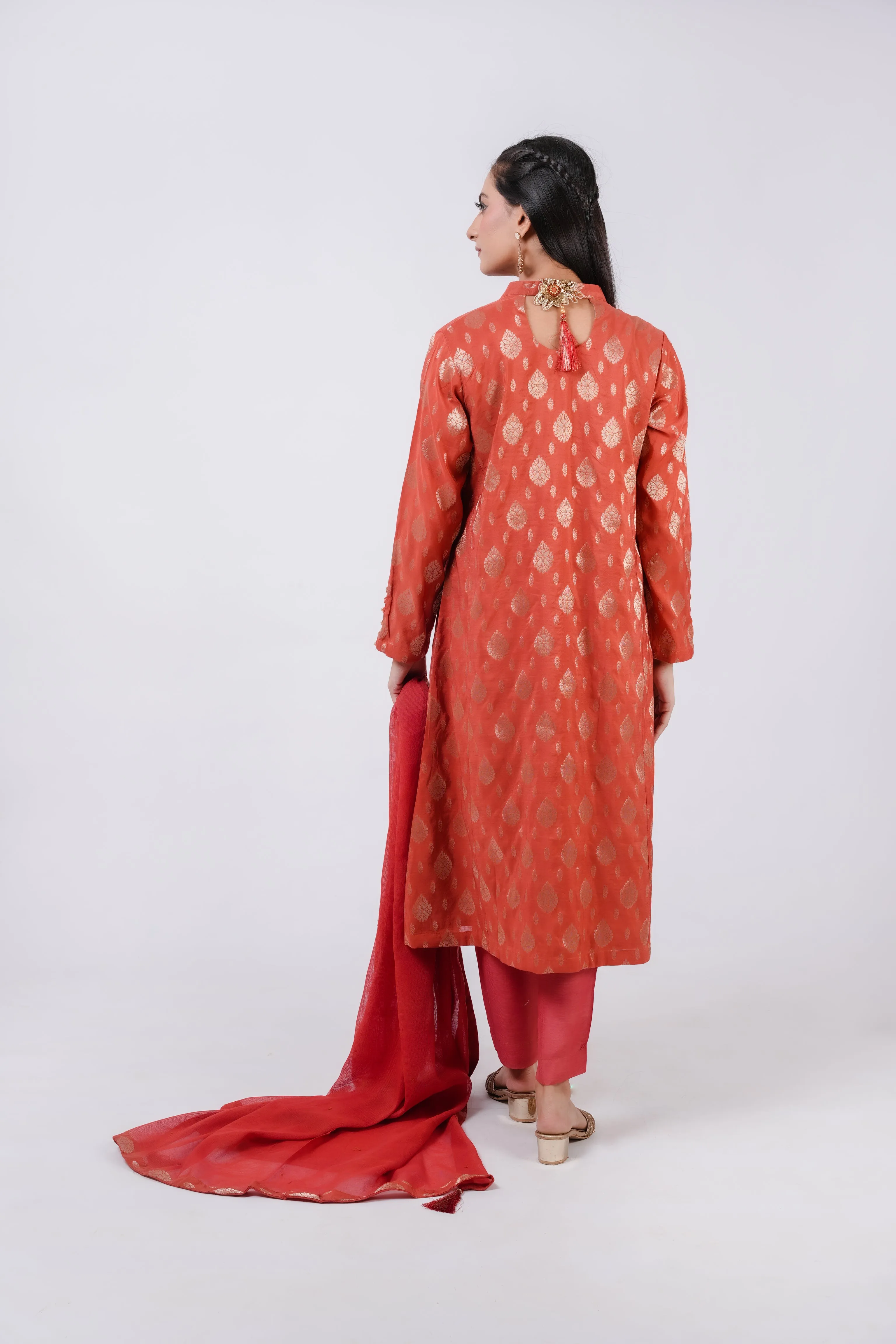 Classic Mustard Embroidered stitched 3-piece