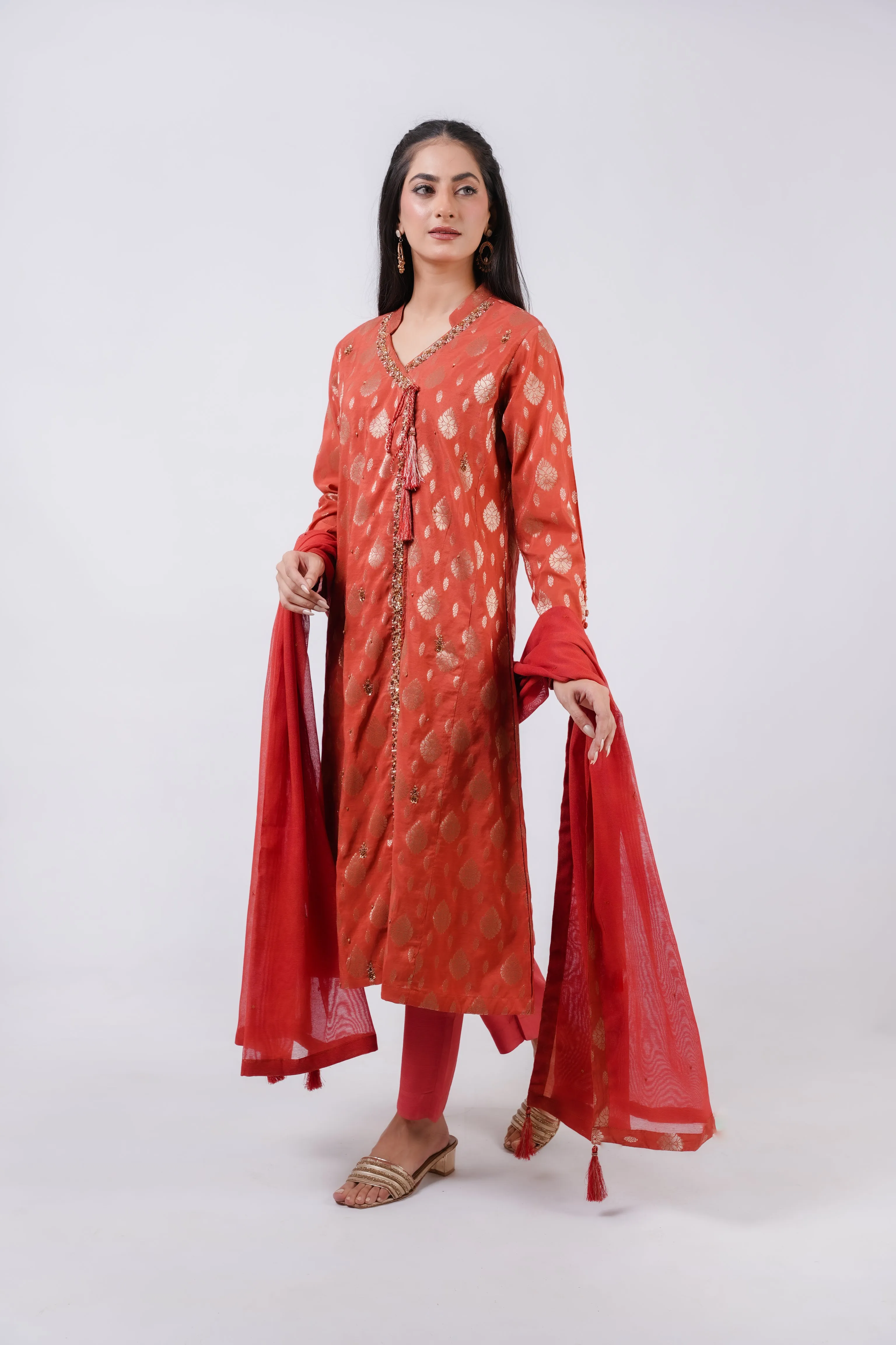 Classic Mustard Embroidered stitched 3-piece