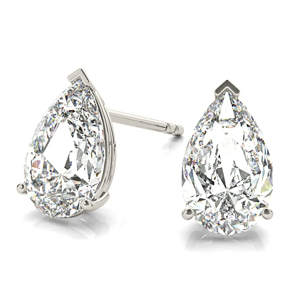 Classic Pear Shape Diamond Stud Earrings