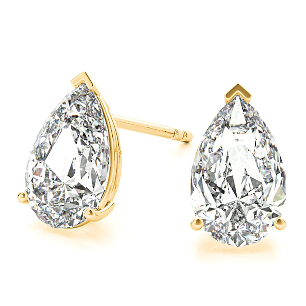 Classic Pear Shape Diamond Stud Earrings