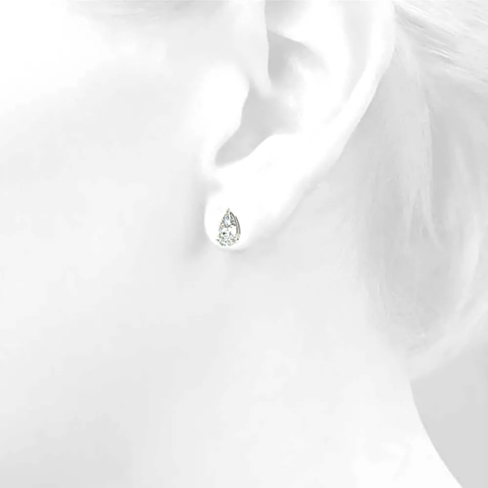 Classic Pear Shape Diamond Stud Earrings