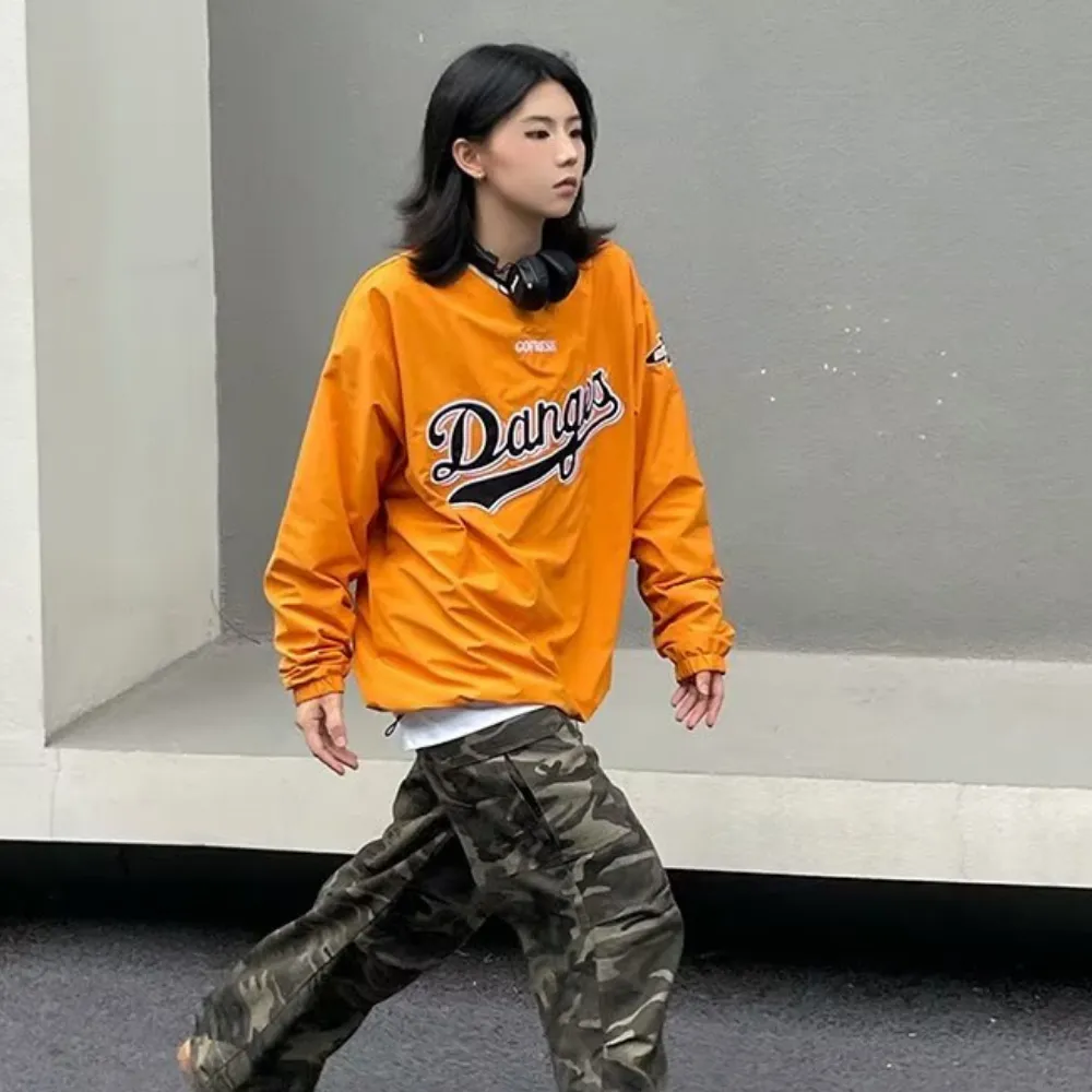 Classic V-neck Patch Embroidered Sweatshirt