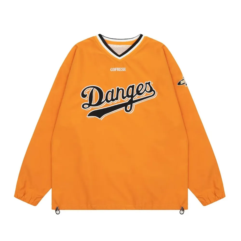 Classic V-neck Patch Embroidered Sweatshirt