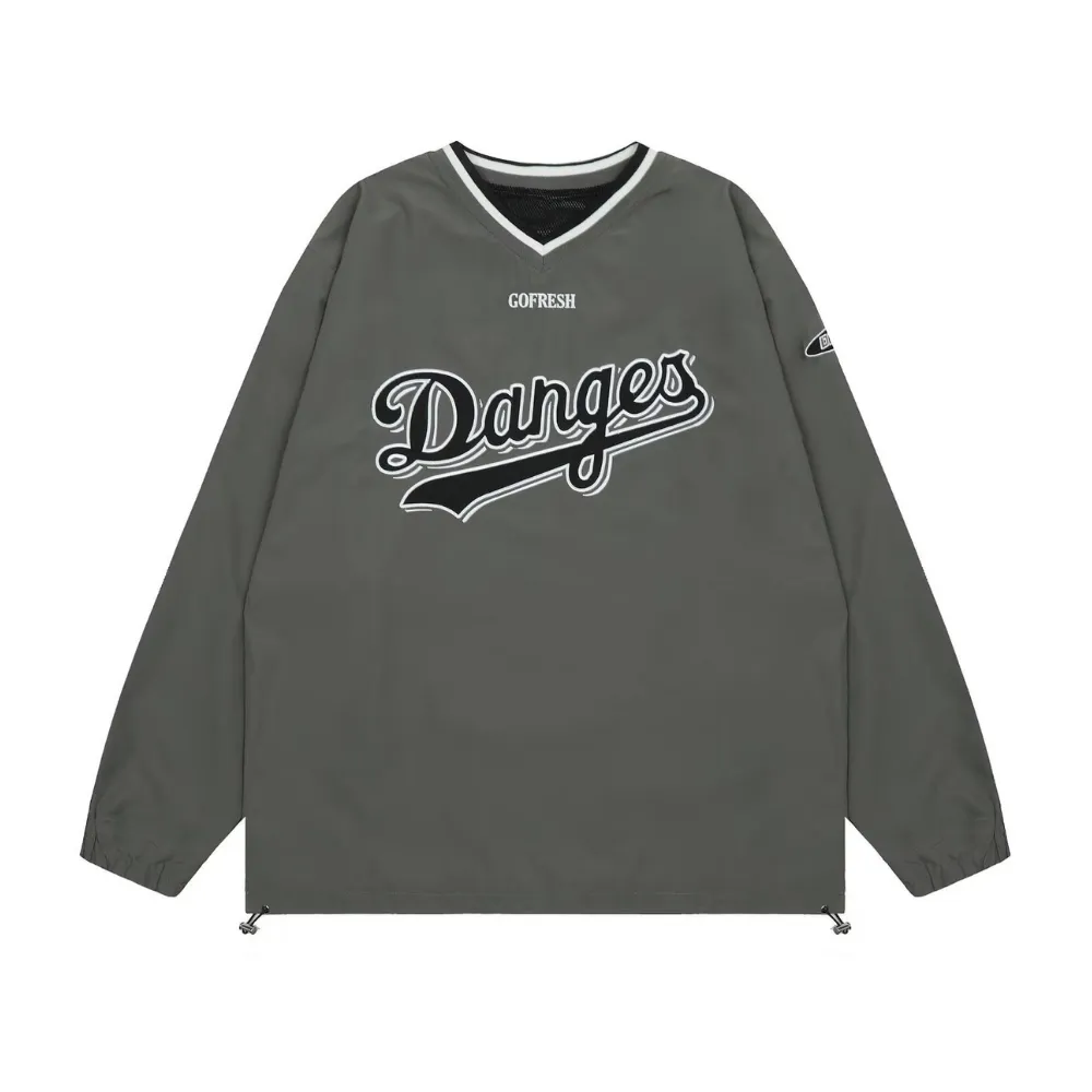 Classic V-neck Patch Embroidered Sweatshirt