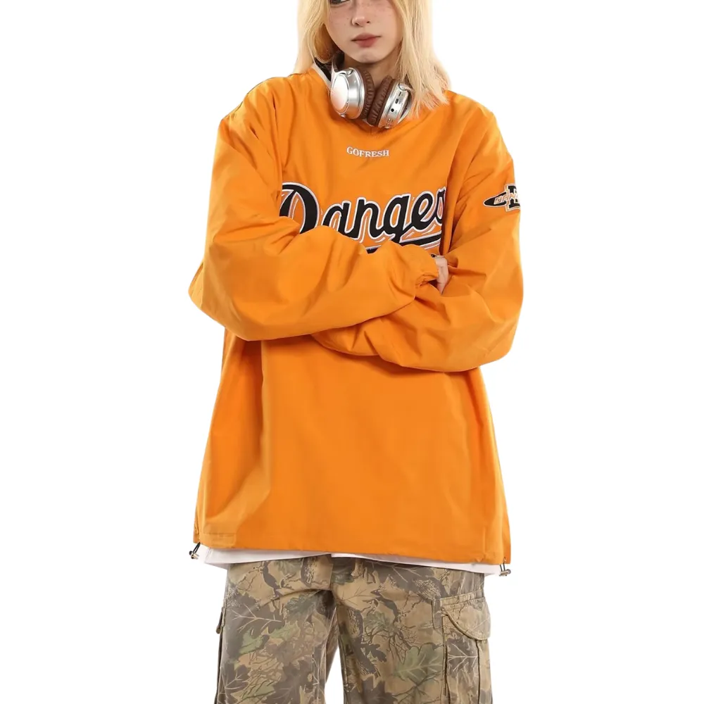 Classic V-neck Patch Embroidered Sweatshirt