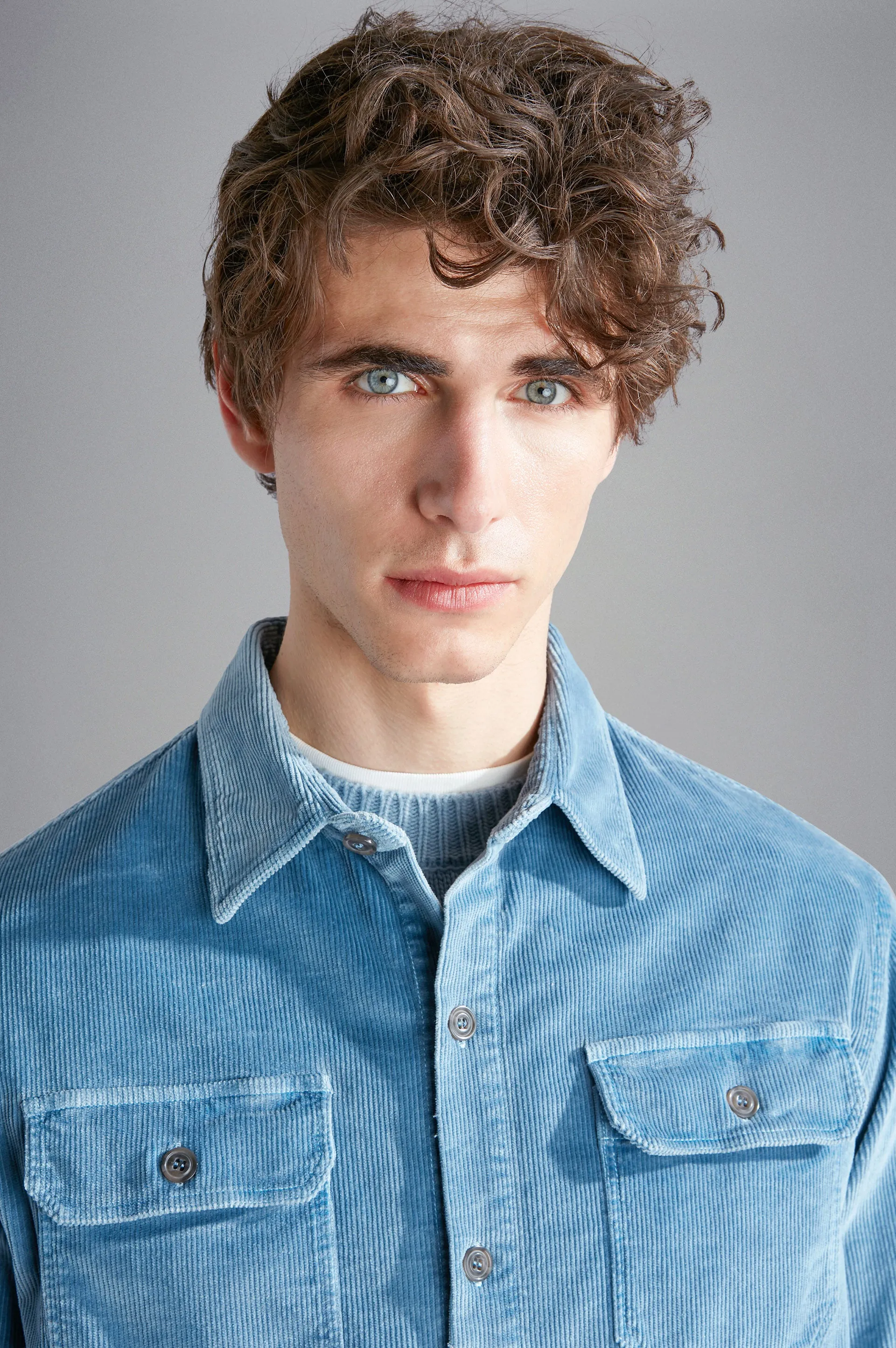 Corduroy Overshirt with Moon Badge