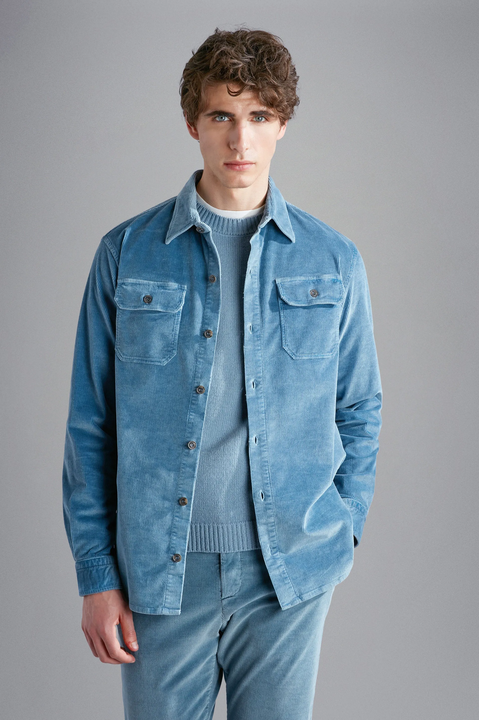 Corduroy Overshirt with Moon Badge