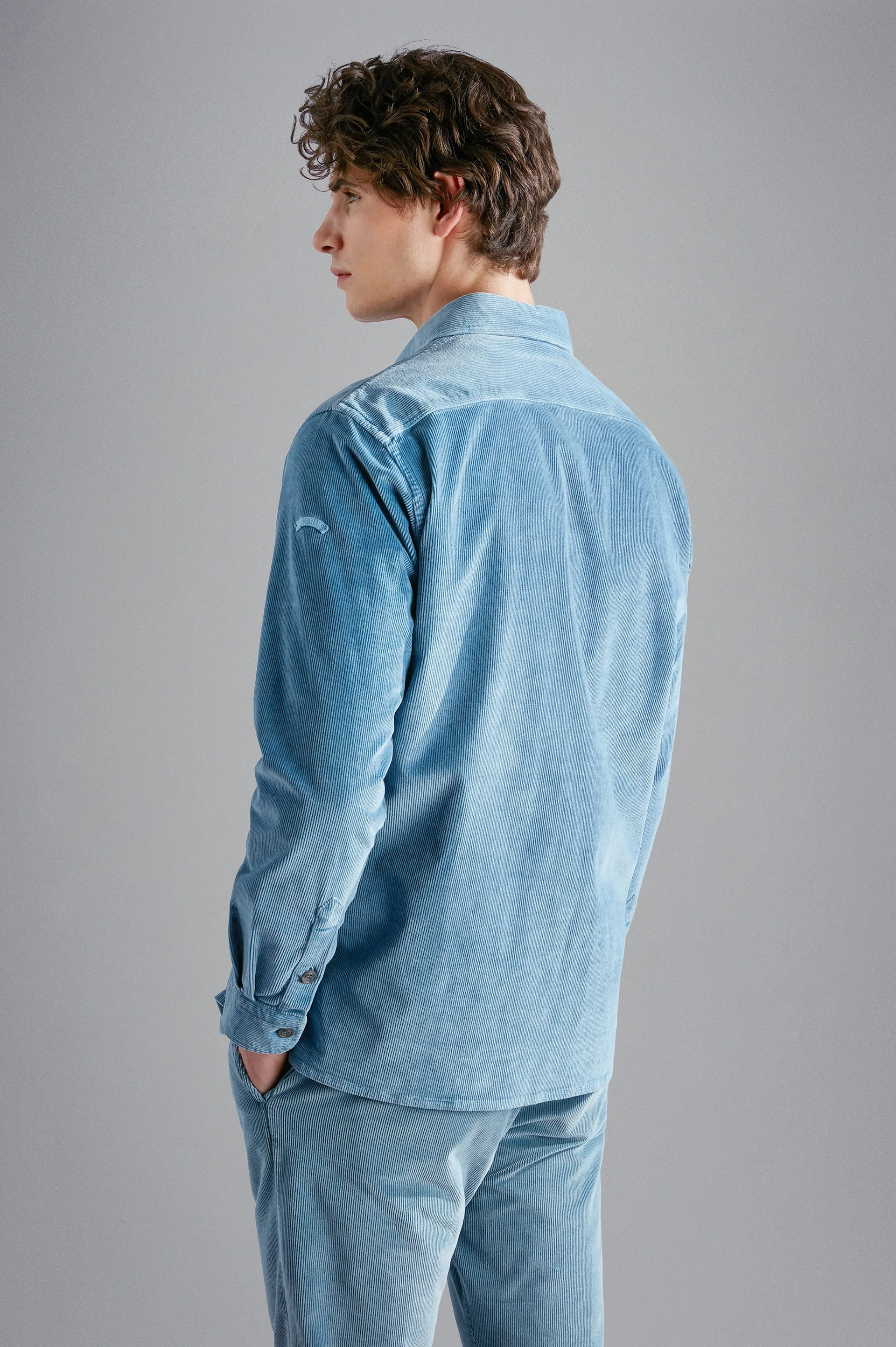 Corduroy Overshirt with Moon Badge