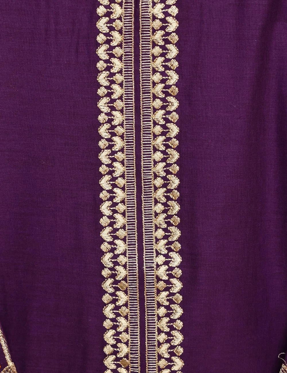 Cotton Embroidered Stitched Kurti - Majestic Cage (TS-021A-Purple)