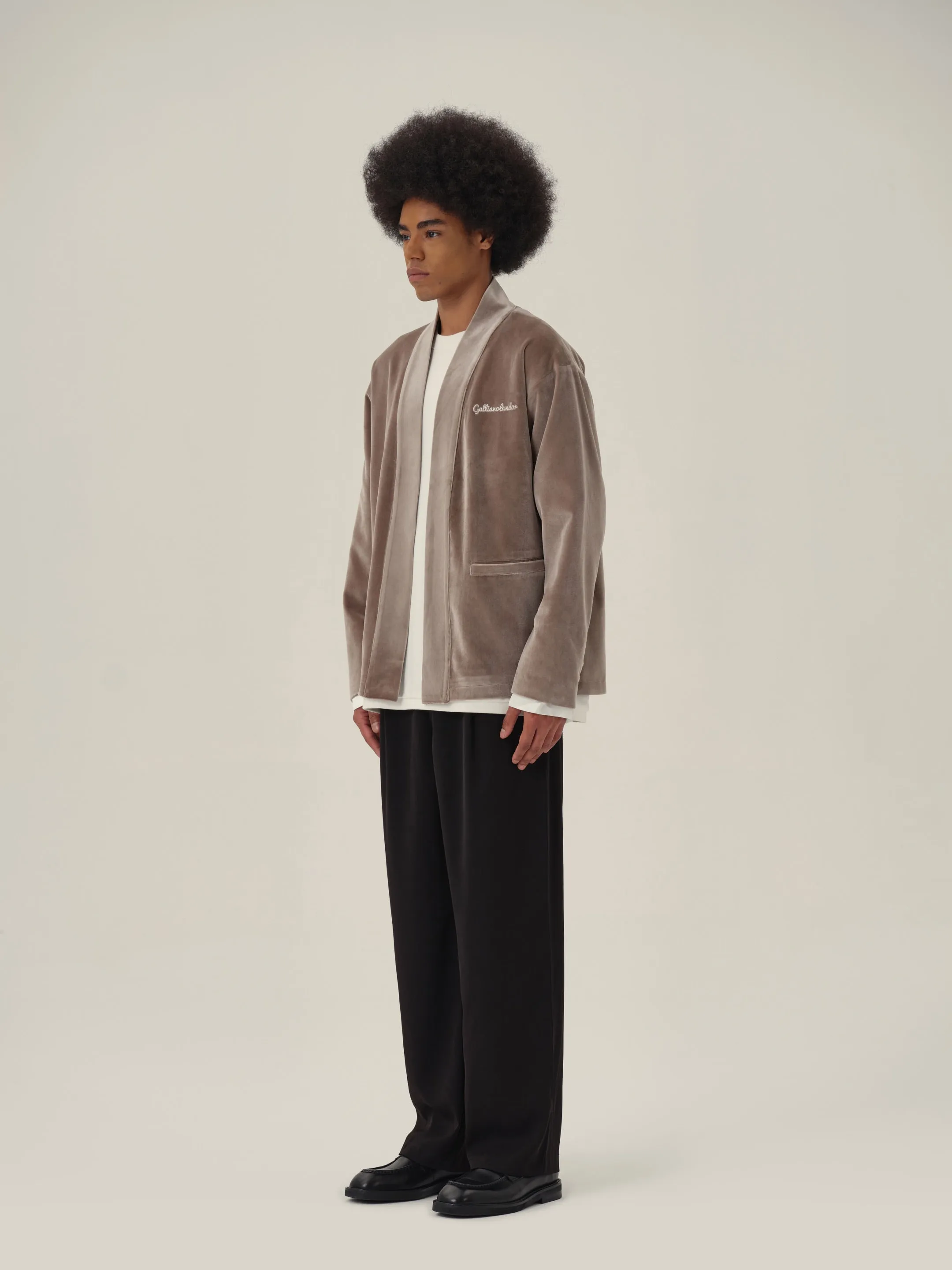 Desert Brown Velvet Kimono Jacket