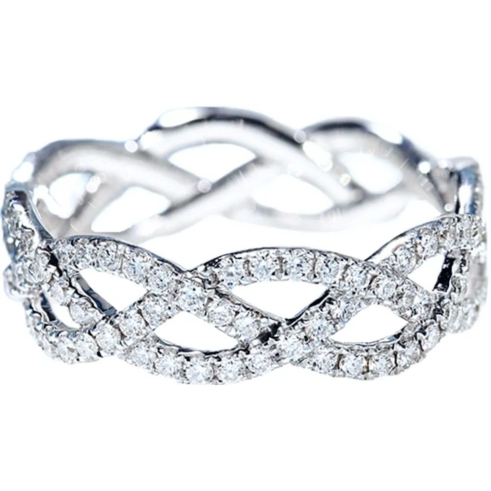 Diamond Infinity Twist Weave Full Eternity Ring