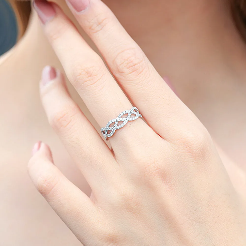 Diamond Infinity Twist Weave Full Eternity Ring
