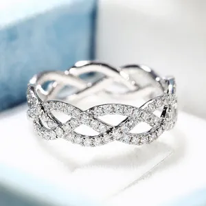 Diamond Infinity Twist Weave Full Eternity Ring