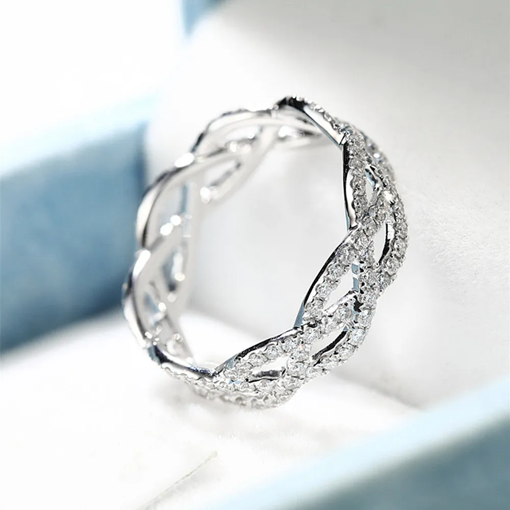 Diamond Infinity Twist Weave Full Eternity Ring