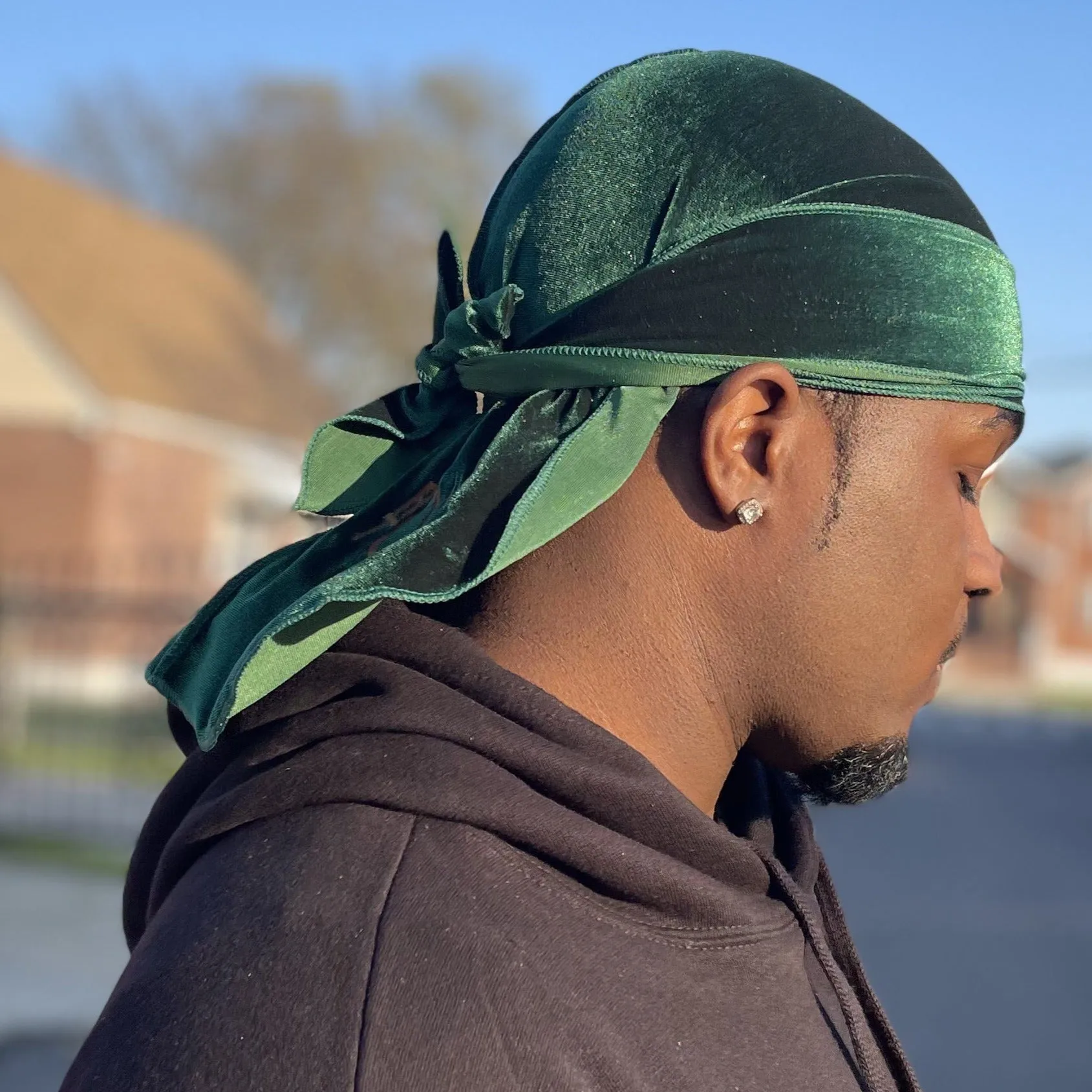 DUtheRAGthing Green & Gold Velvet Durag