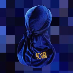 DUtheRAGthing Navy & Gold "Rich" Velvet Durag