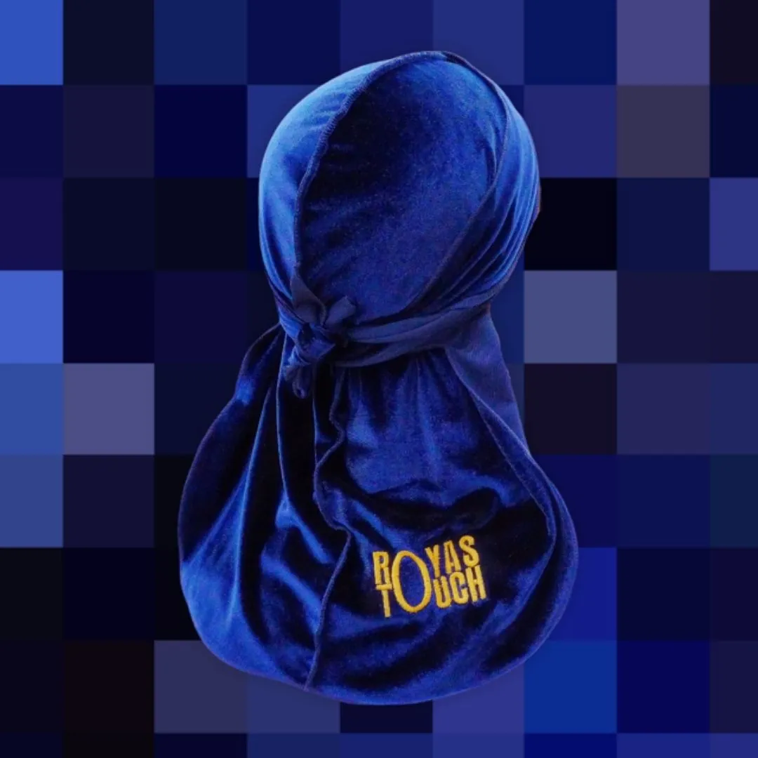 DUtheRAGthing Navy & Gold "Rich" Velvet Durag