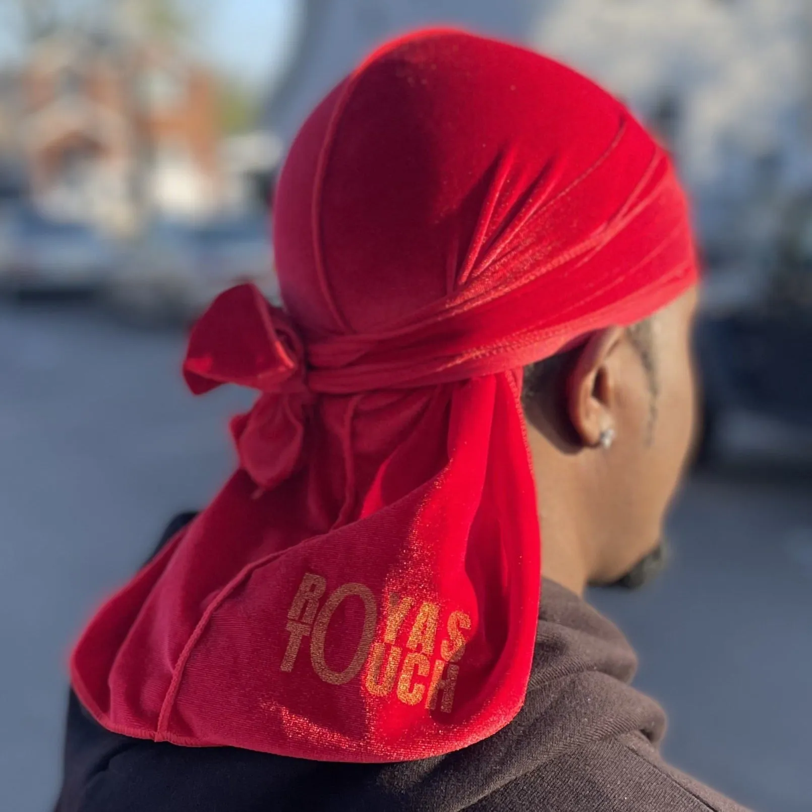 DUtheRAGthing Red & Gold Velvet Durag