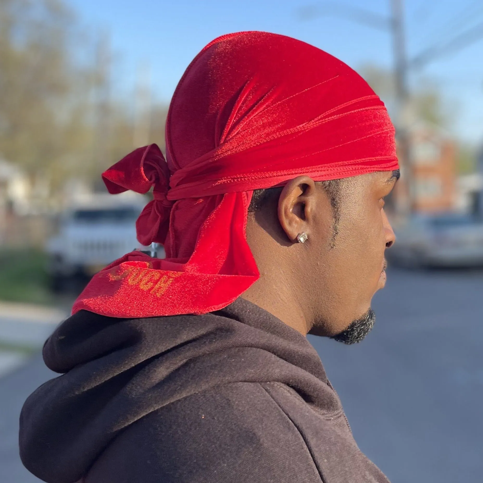 DUtheRAGthing Red & Gold Velvet Durag