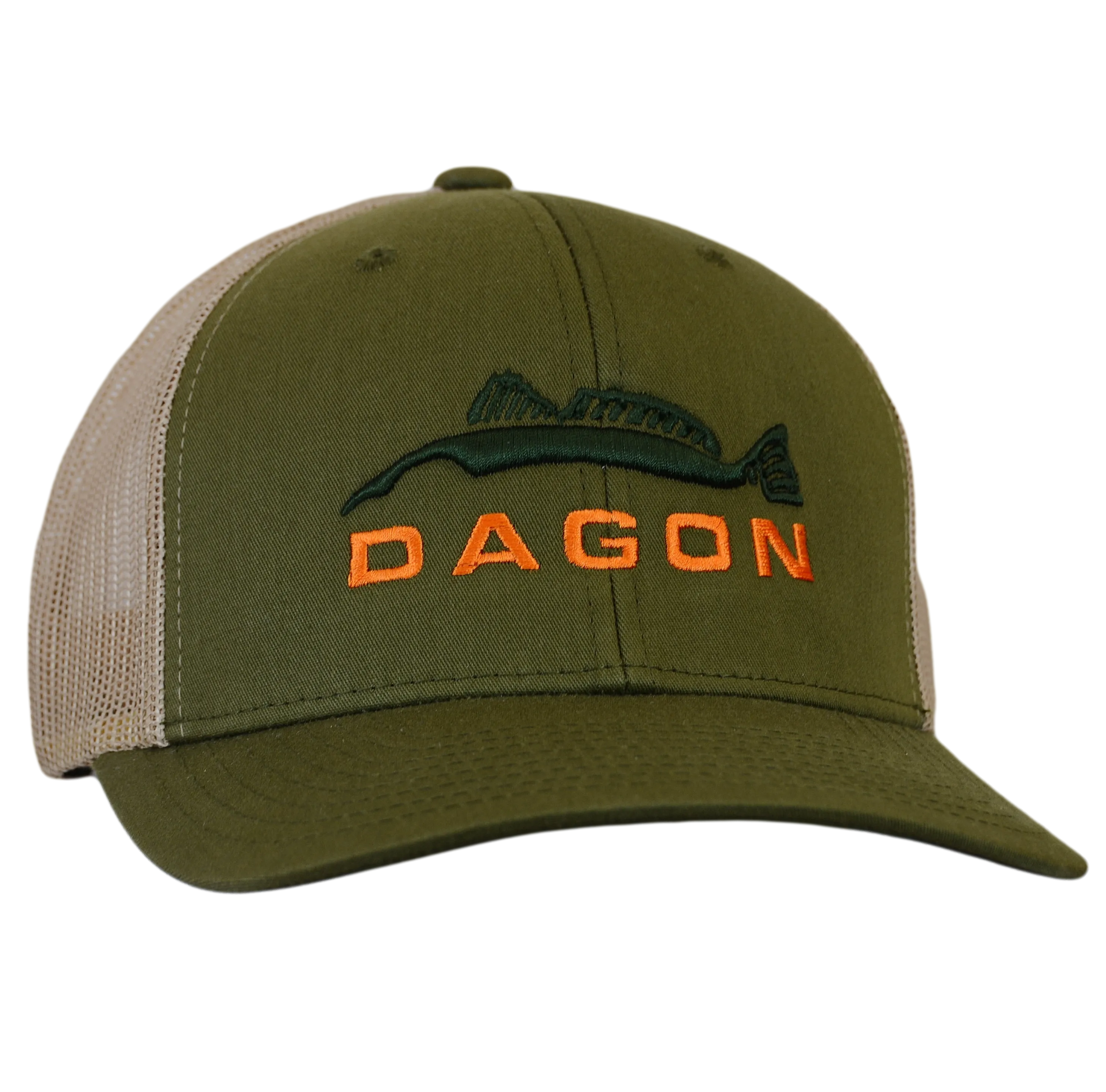Embroidered Trucker Hat- Olive
