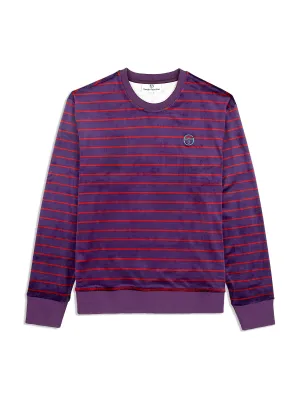 Foggia Velour Crewneck- Blackberry Cordial