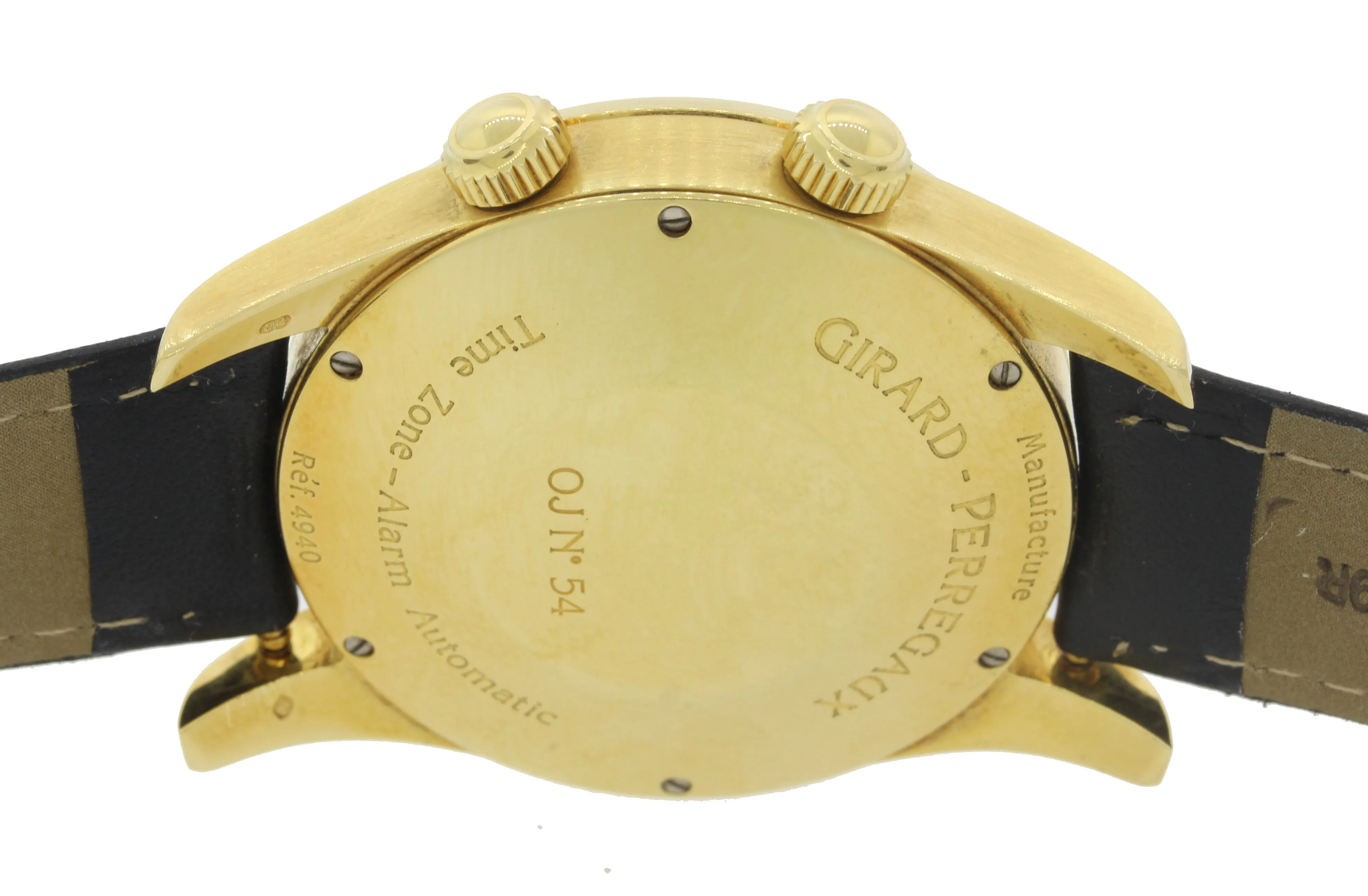 Girard Perregaux Traveller II Solid 18k Gold 38mm Alarm GMT Date 4940 Watch wBox
