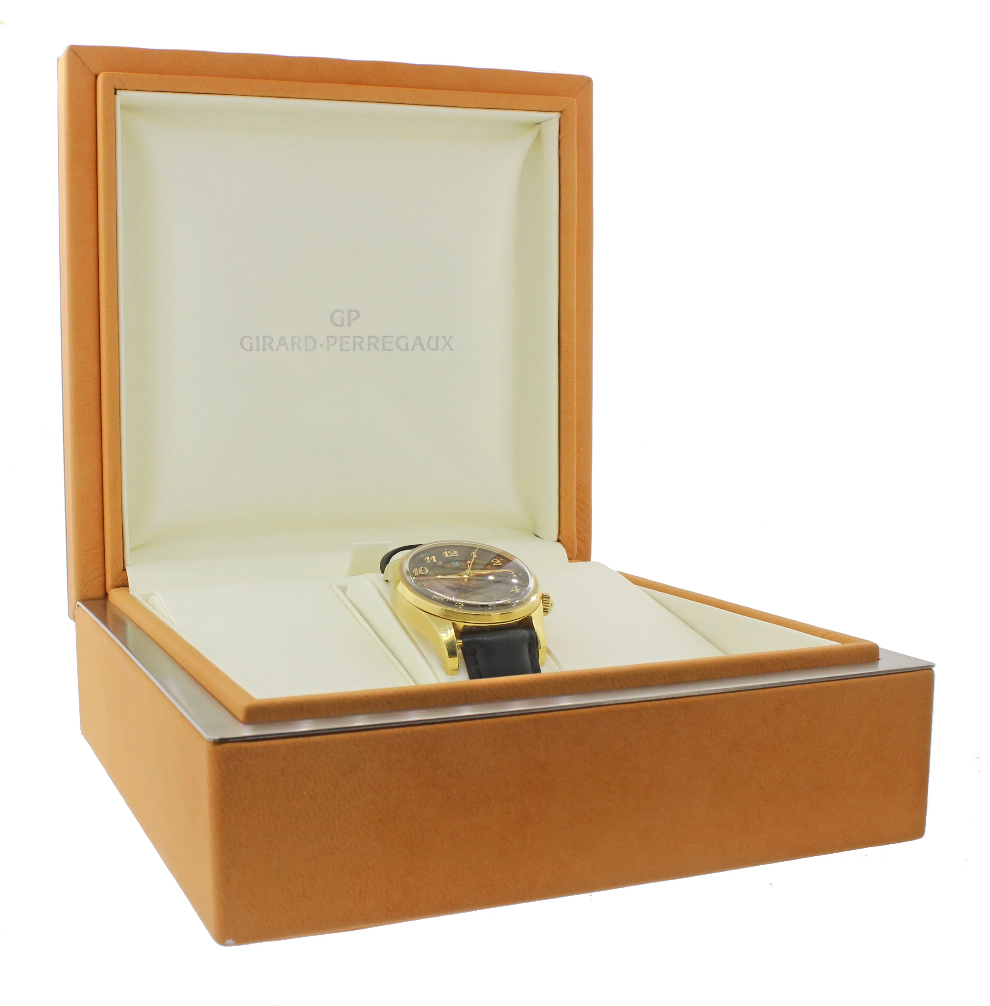 Girard Perregaux Traveller II Solid 18k Gold 38mm Alarm GMT Date 4940 Watch wBox
