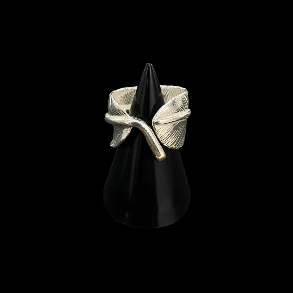 Goros Feather Ring With Metal - Silver And Gold