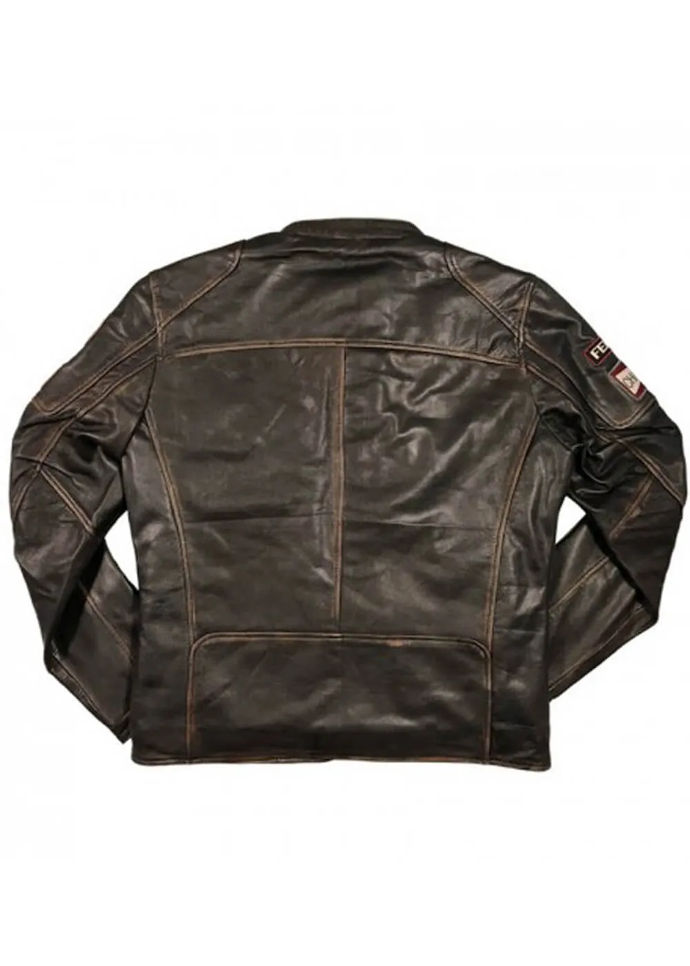 Grand Prix Mens Warson Classic Driver Jo Siffert Leather Jacket Brown