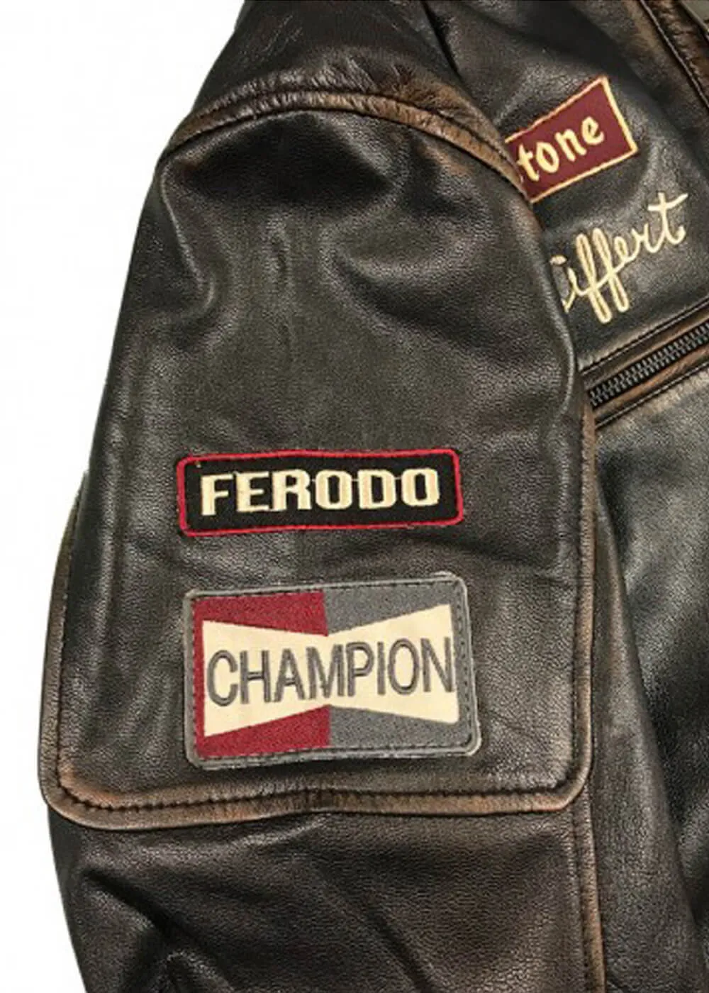 Grand Prix Mens Warson Classic Driver Jo Siffert Leather Jacket Brown