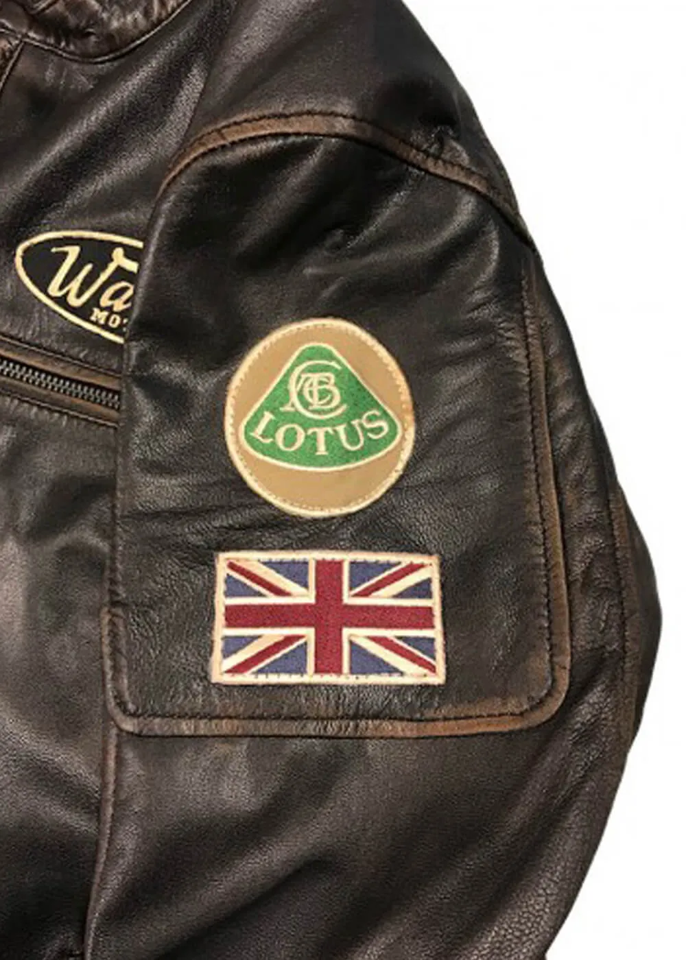 Grand Prix Mens Warson Classic Driver Jo Siffert Leather Jacket Brown