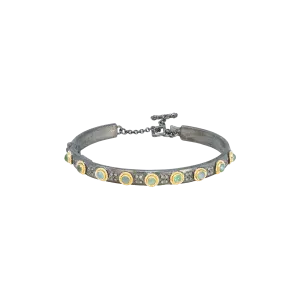 GRANDIDIERITE AND GREY DIAMONDS KICK CUFF BRACELET
