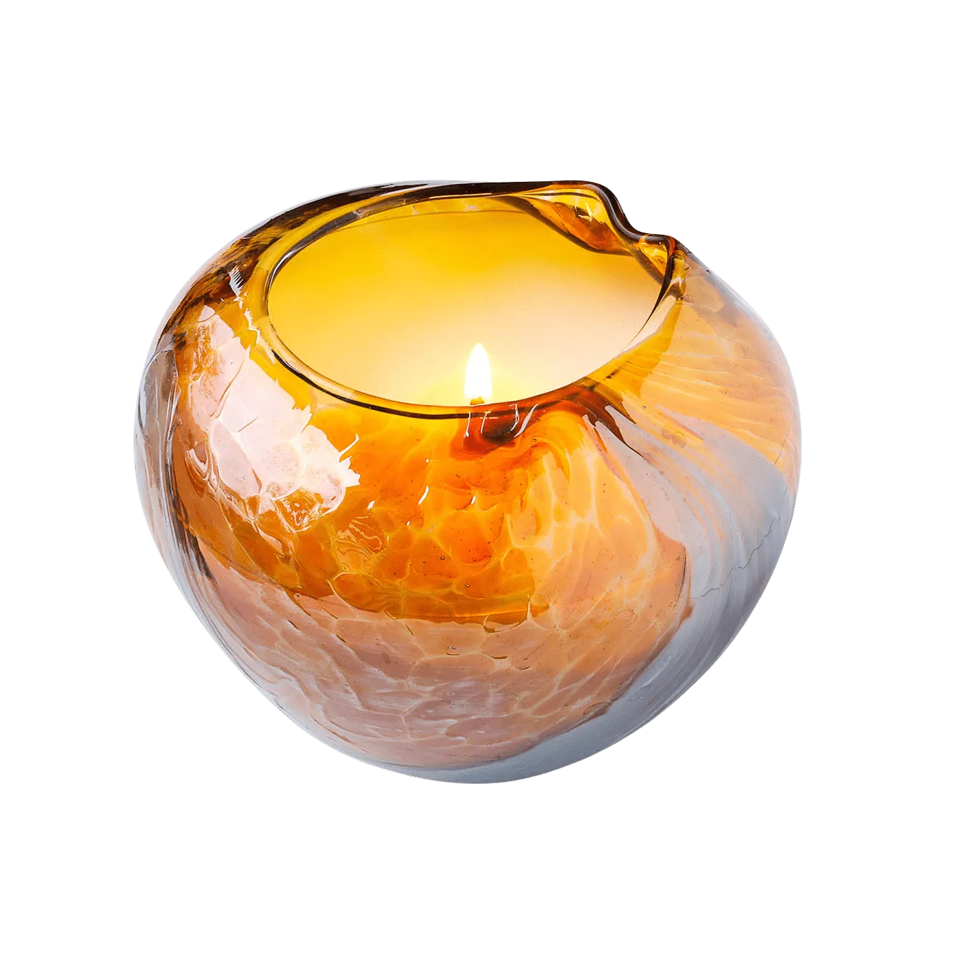Hand Blown Glass Heirloom Artisan Candle (Amber)