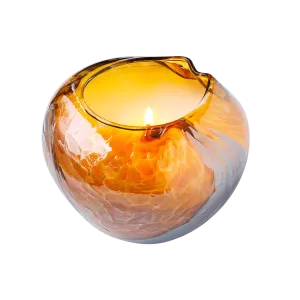 Hand Blown Glass Heirloom Artisan Candle (Amber)