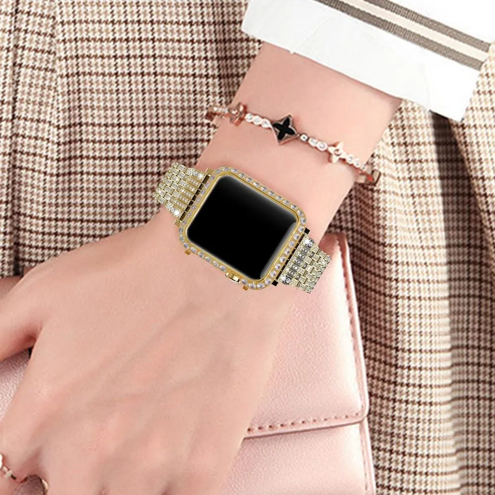 Handmade Premium CZ Crystal Stones Case Compatible With Apple Watch