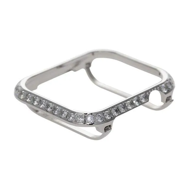 Handmade Premium CZ Crystal Stones Case Compatible With Apple Watch