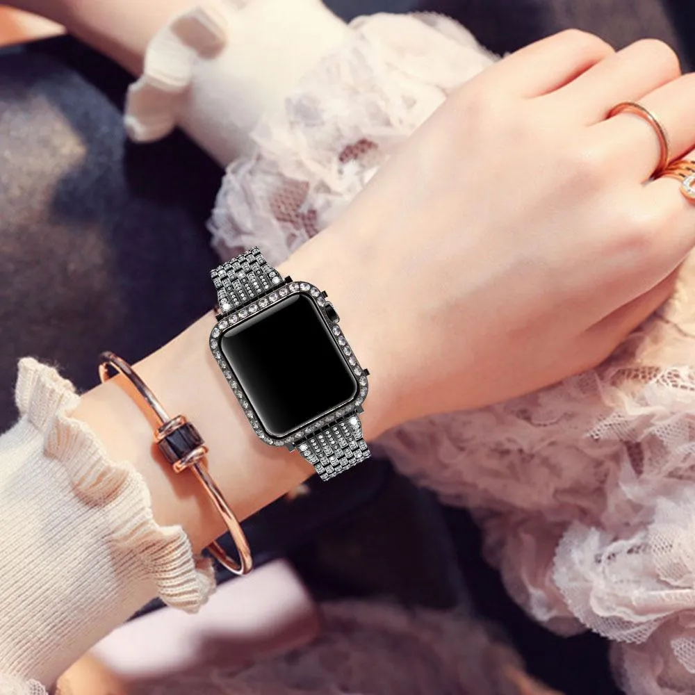 Handmade Premium CZ Crystal Stones Case Compatible With Apple Watch