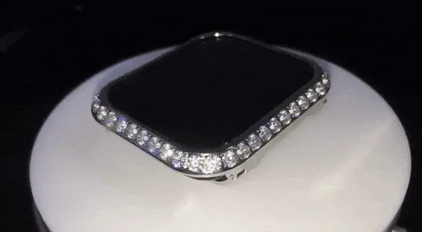Handmade Premium CZ Crystal Stones Case Compatible With Apple Watch