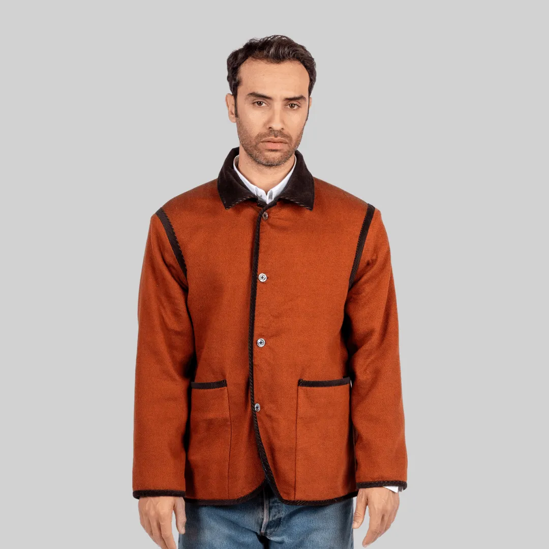 Handwoven Reversible Jacket with Corduroy Trim