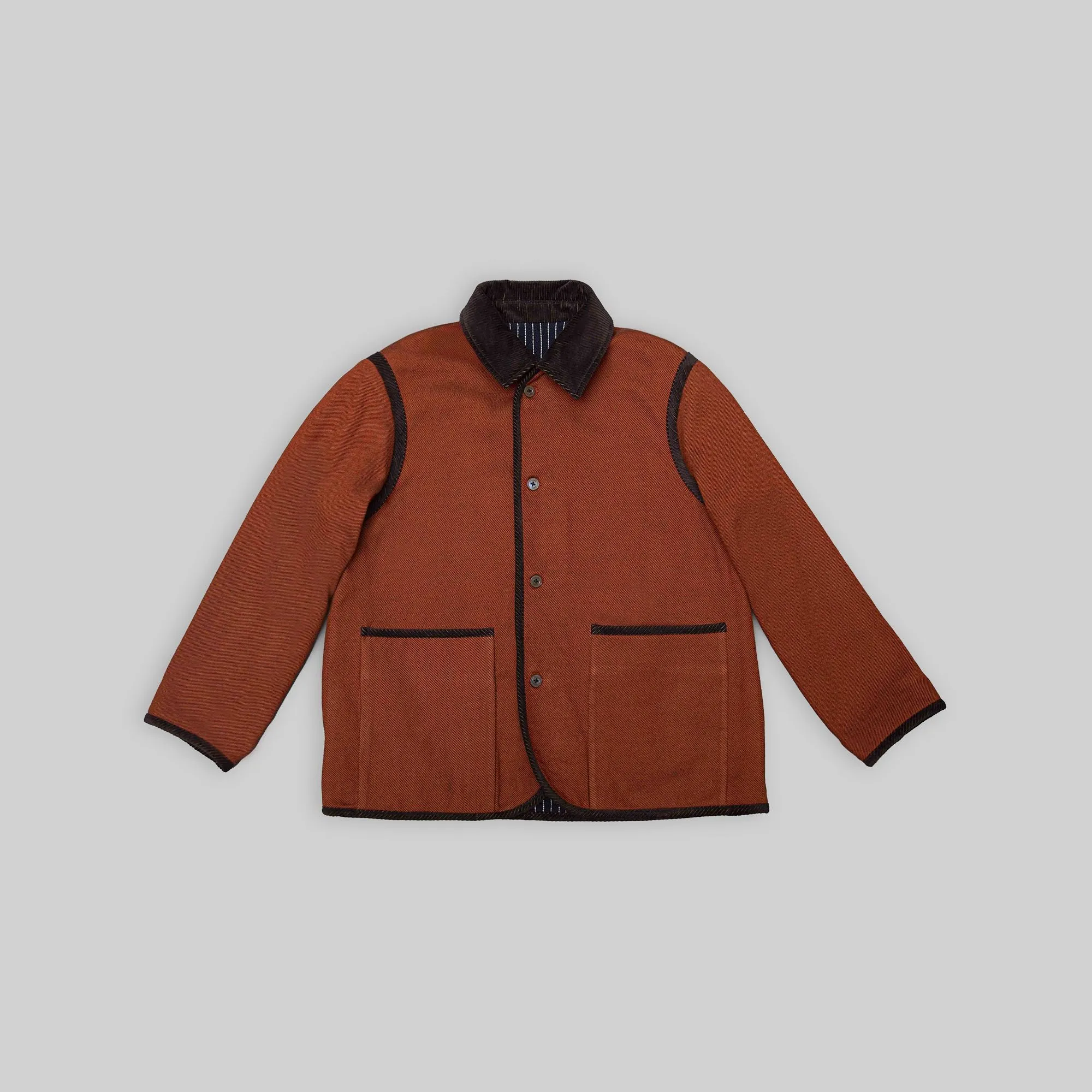 Handwoven Reversible Jacket with Corduroy Trim