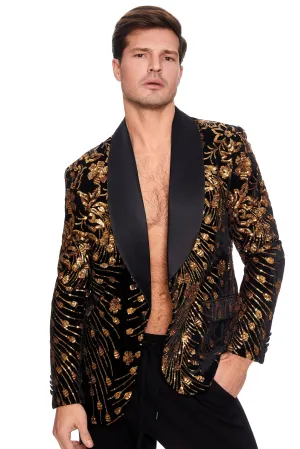 Heaven Only Knows Sequin Velvet Tuxedo Jacket