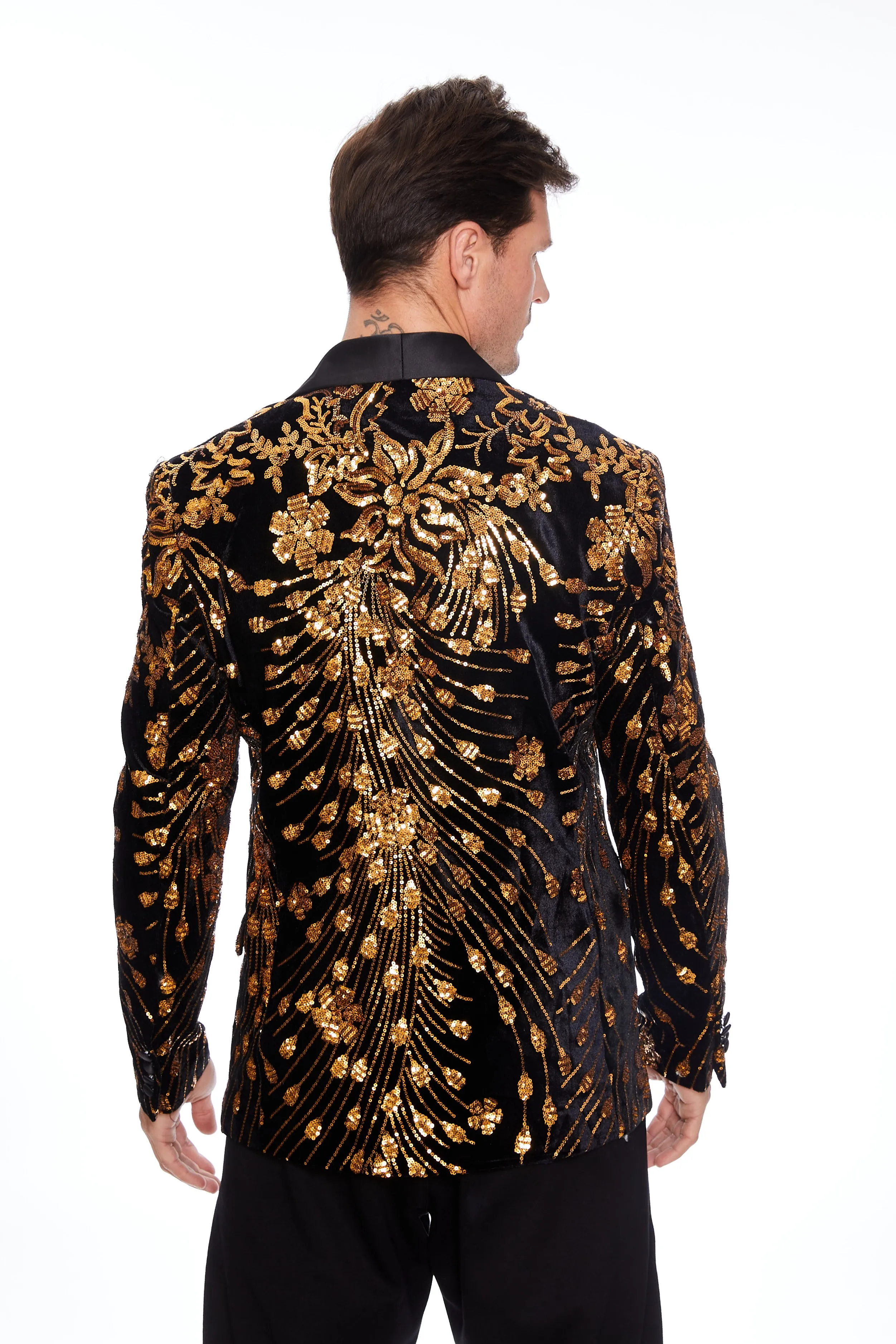 Heaven Only Knows Sequin Velvet Tuxedo Jacket