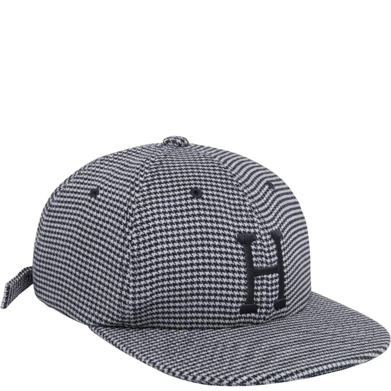 Huf Classic H Houndstooth Strapback Cap - Black