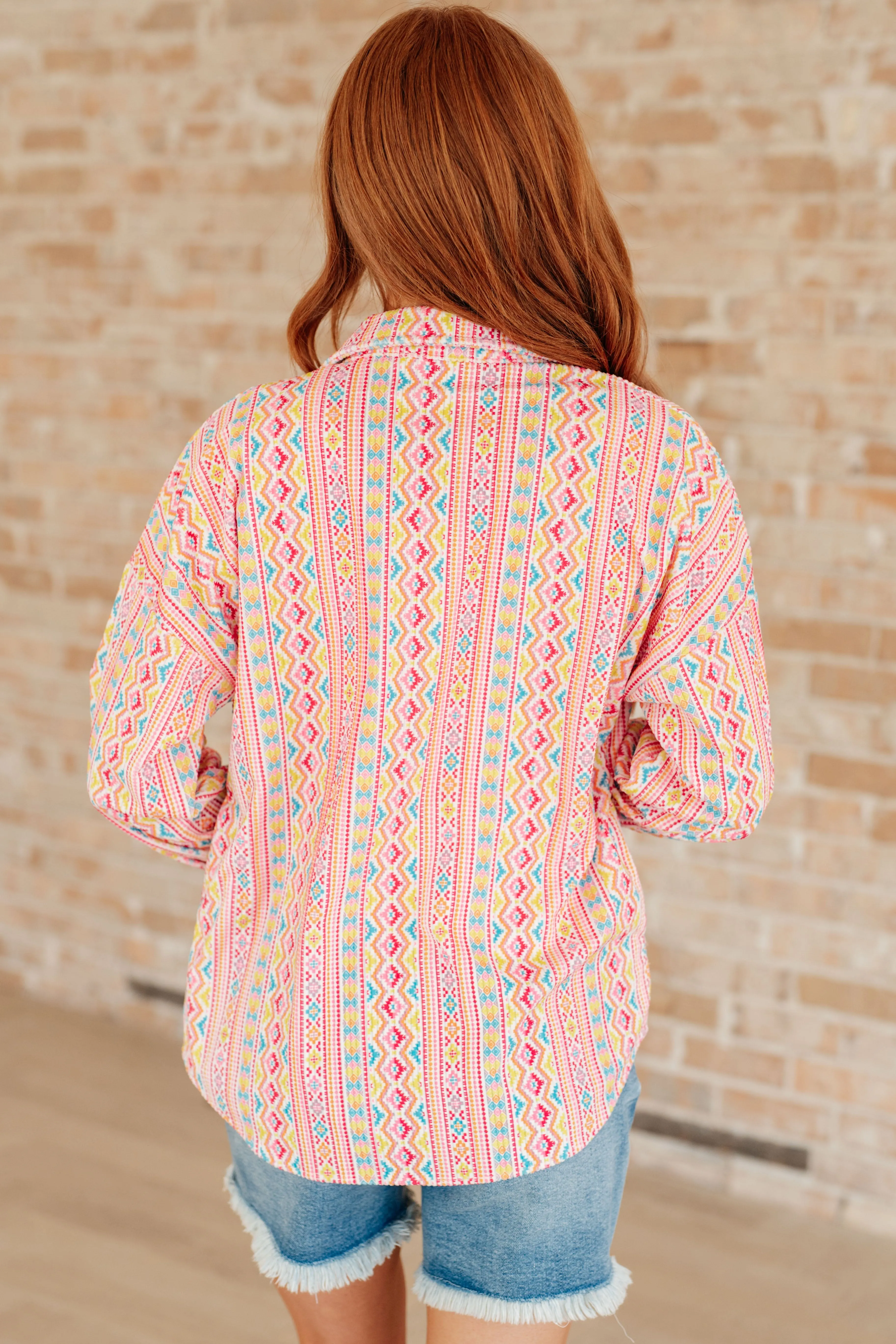 Imagine When Corduroy Button-Up Top