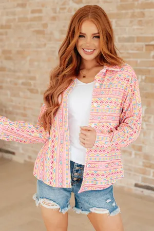 Imagine When Corduroy Button-Up Top