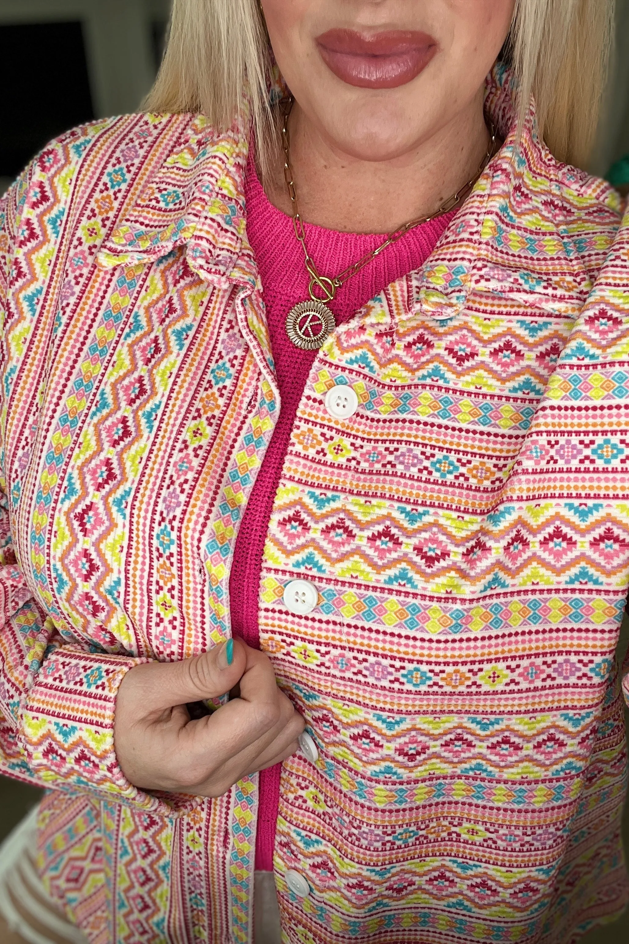Imagine When Corduroy Button-Up Top
