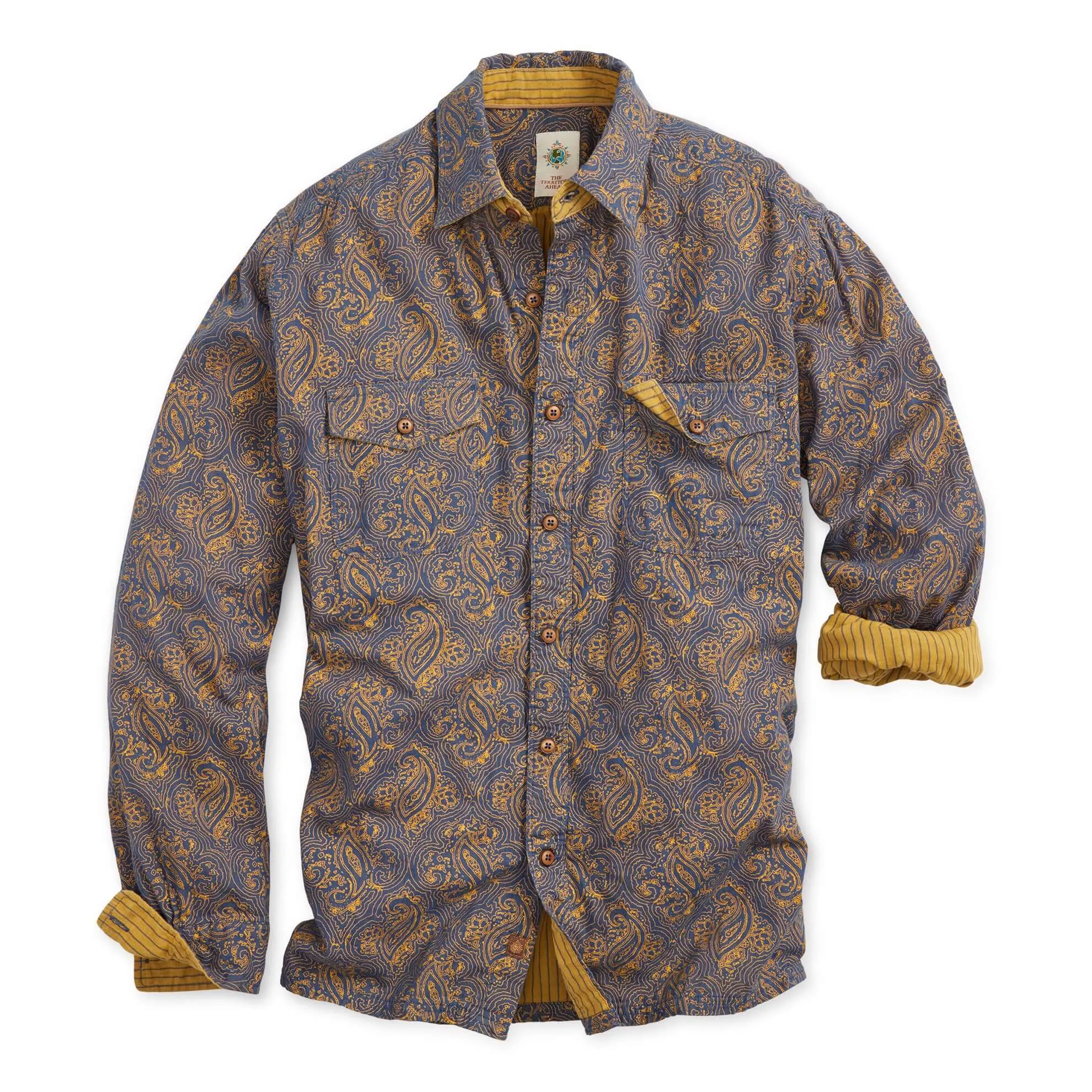 Indigo Sunset Paisley Doublecloth Shirt - Tall