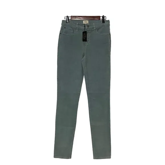 J Crew Lookout High Rise Skinny Corduroy Pants Soft Blue Green
