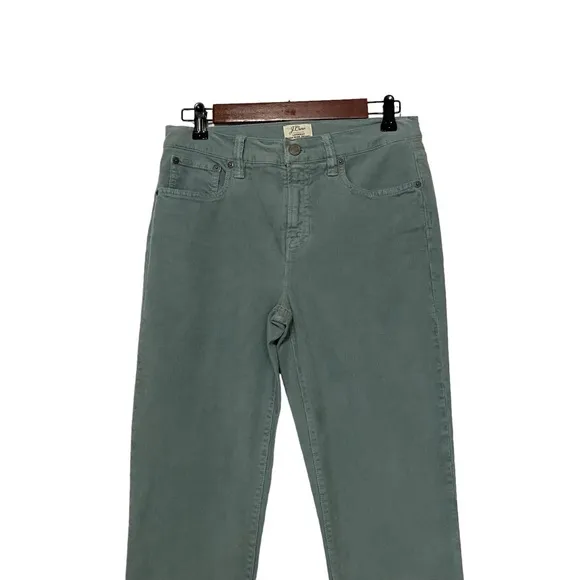 J Crew Lookout High Rise Skinny Corduroy Pants Soft Blue Green