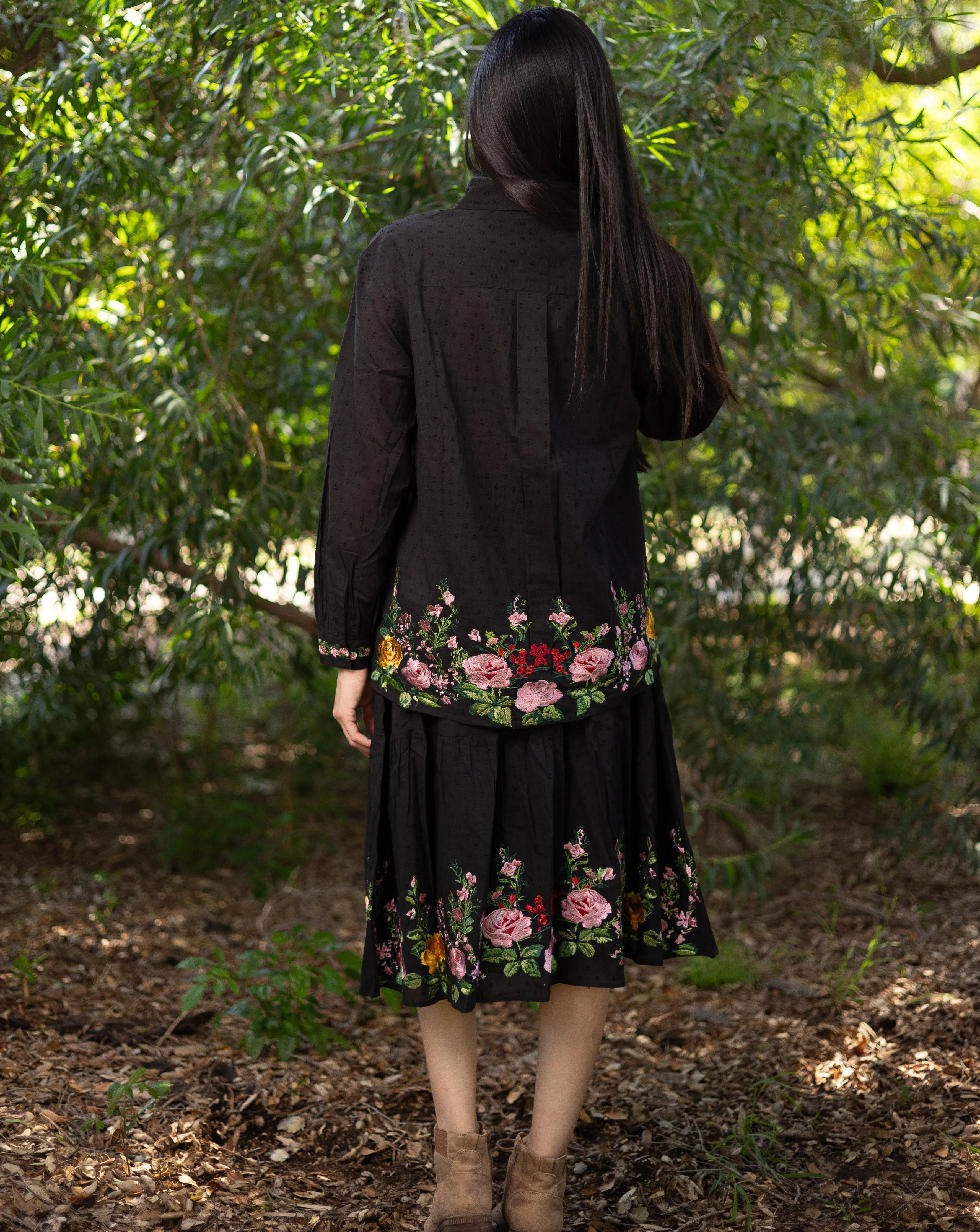 Jill Embroidered Roses Shirt